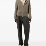 Brown knitwear, full body view