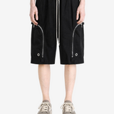 Black shorts, full body view