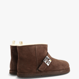 Brown boots, side view