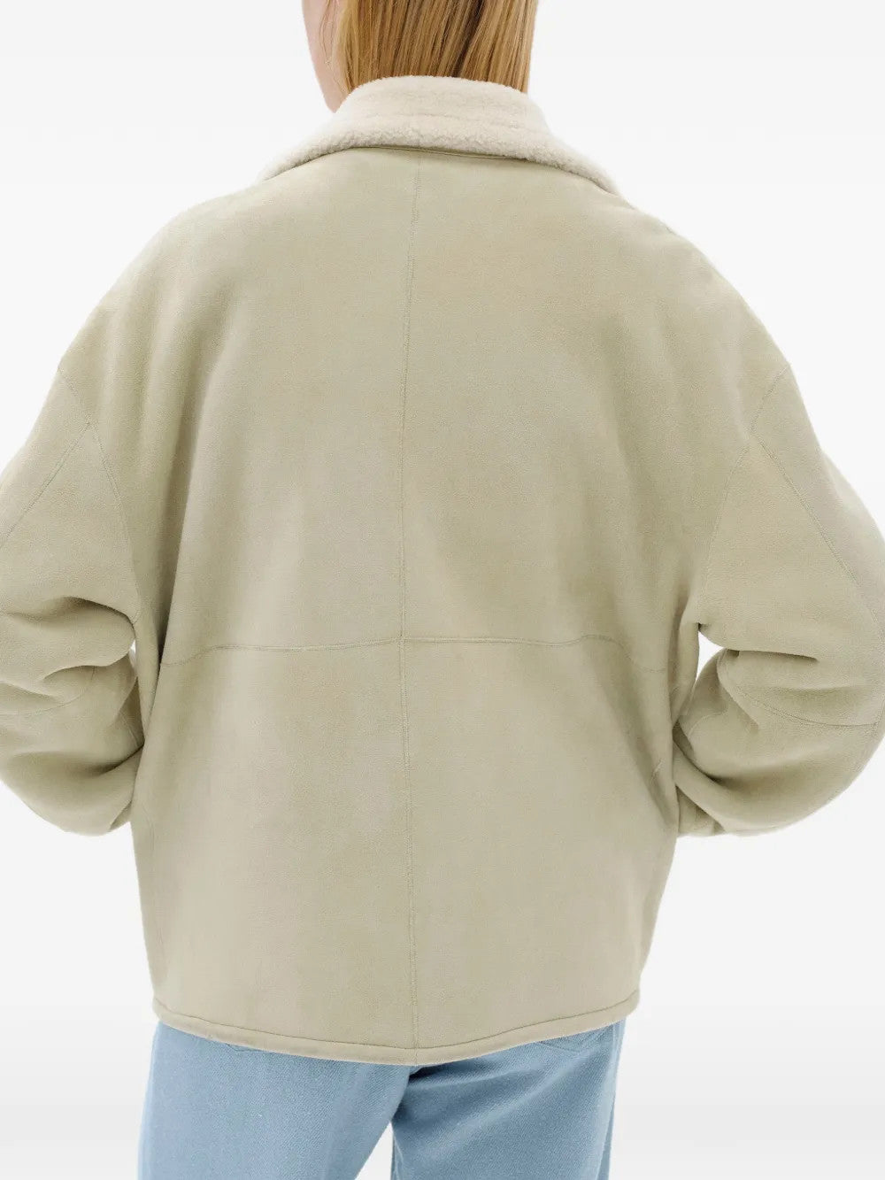 Tan jacket, full body view
