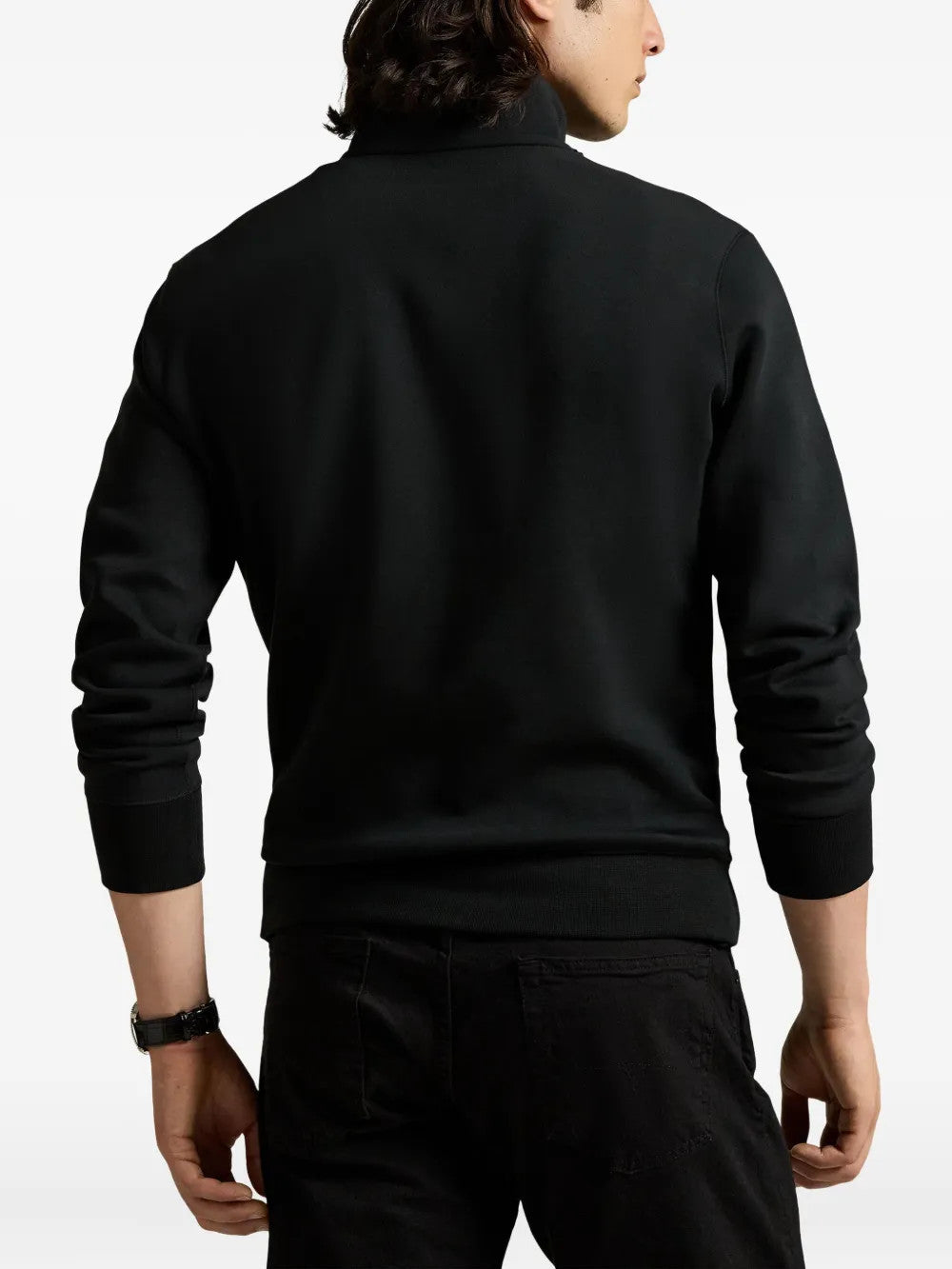 Black knitwear, full body view