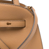 Close up of Tan bag, showing detail