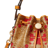 TORY BURCH - Women T Monogram Straw Mini Bucket Bag