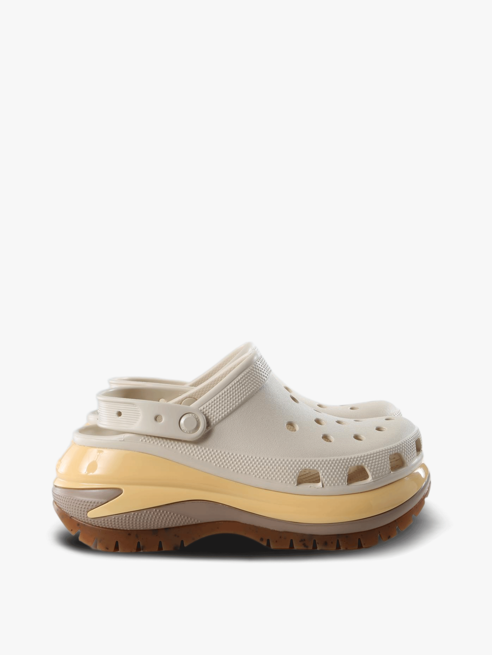 Tan shoes, side view