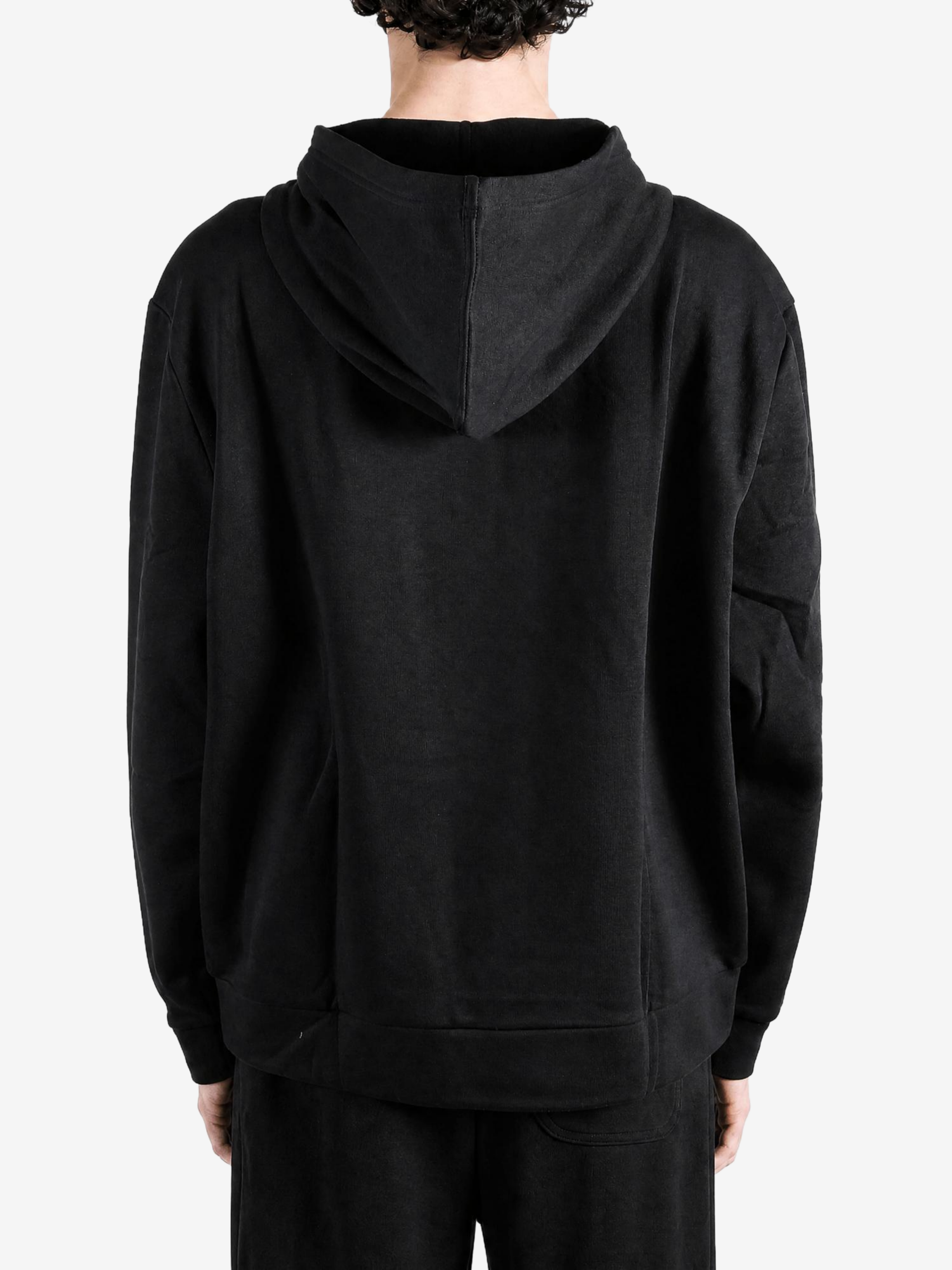 Black hoodie, full body view