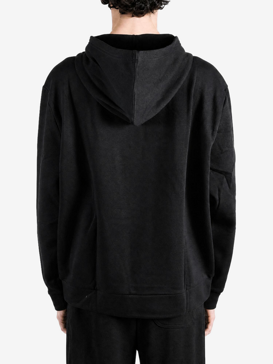 Black hoodie, full body view