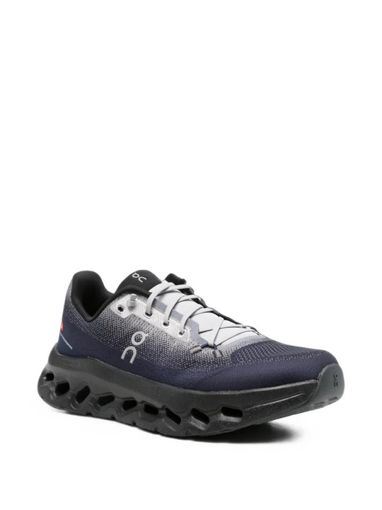 Navy shoes, front view