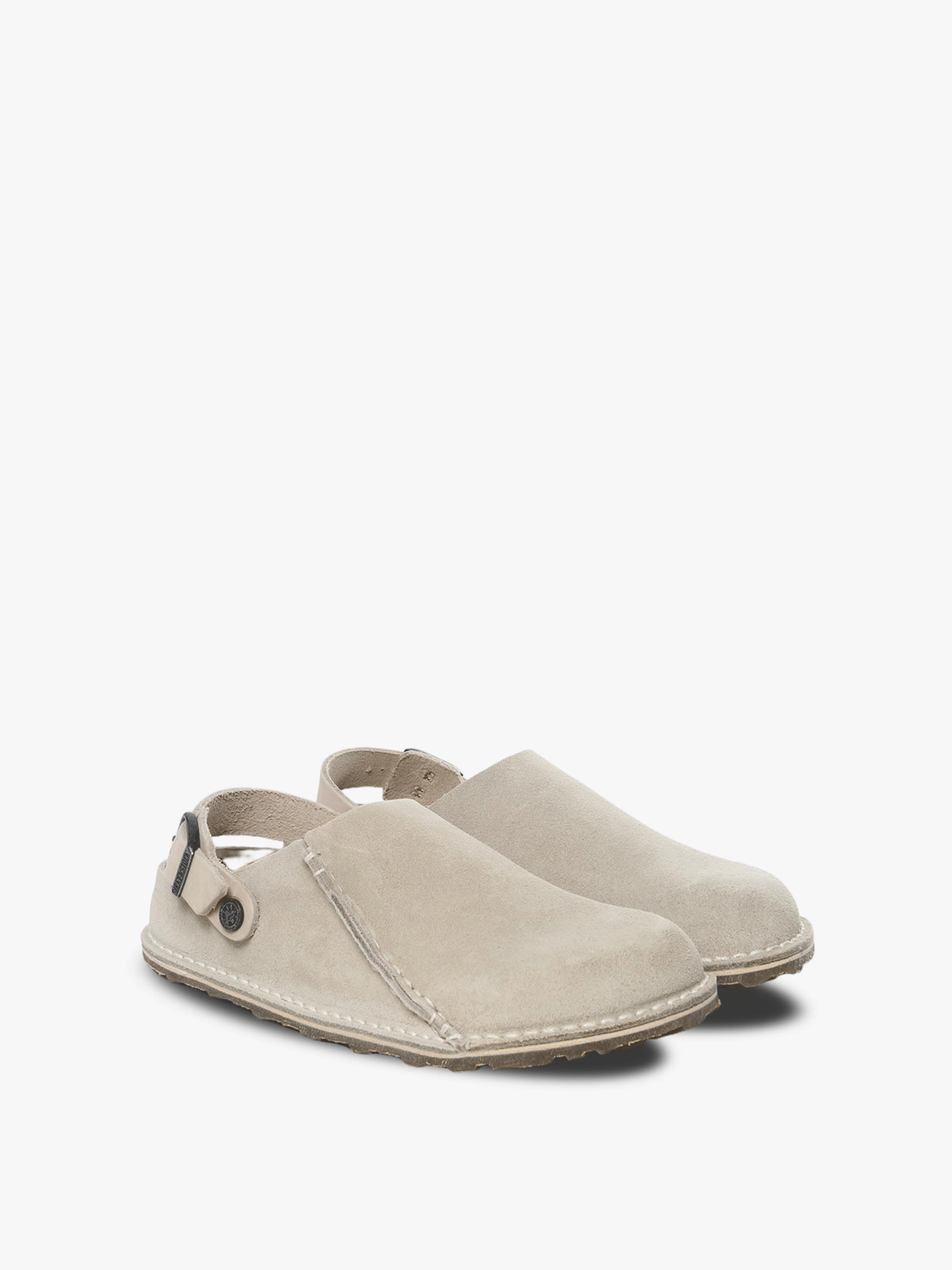 Tan sandals, side view