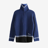 Blue sweater, front view