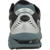 Green sneakers, back view