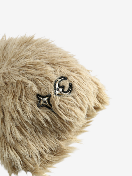Close up of Tan hat, showing detail