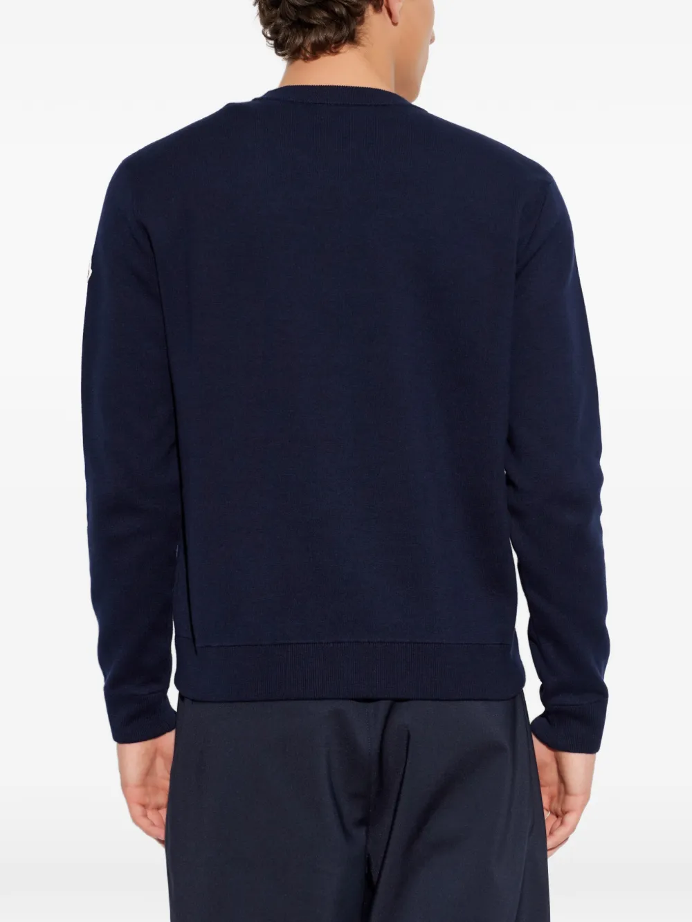 Blue top, full body view