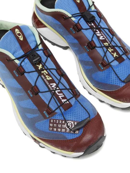 Blue sneakers, top view