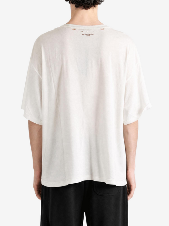 Tan t-shirt, full body view