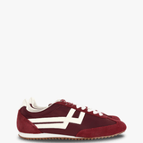 Burgundy shoes, front view