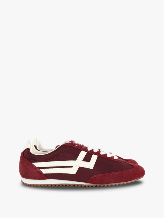 Burgundy shoes, front view