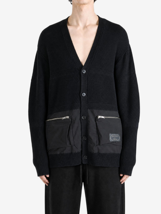 Black knitwear, full body view