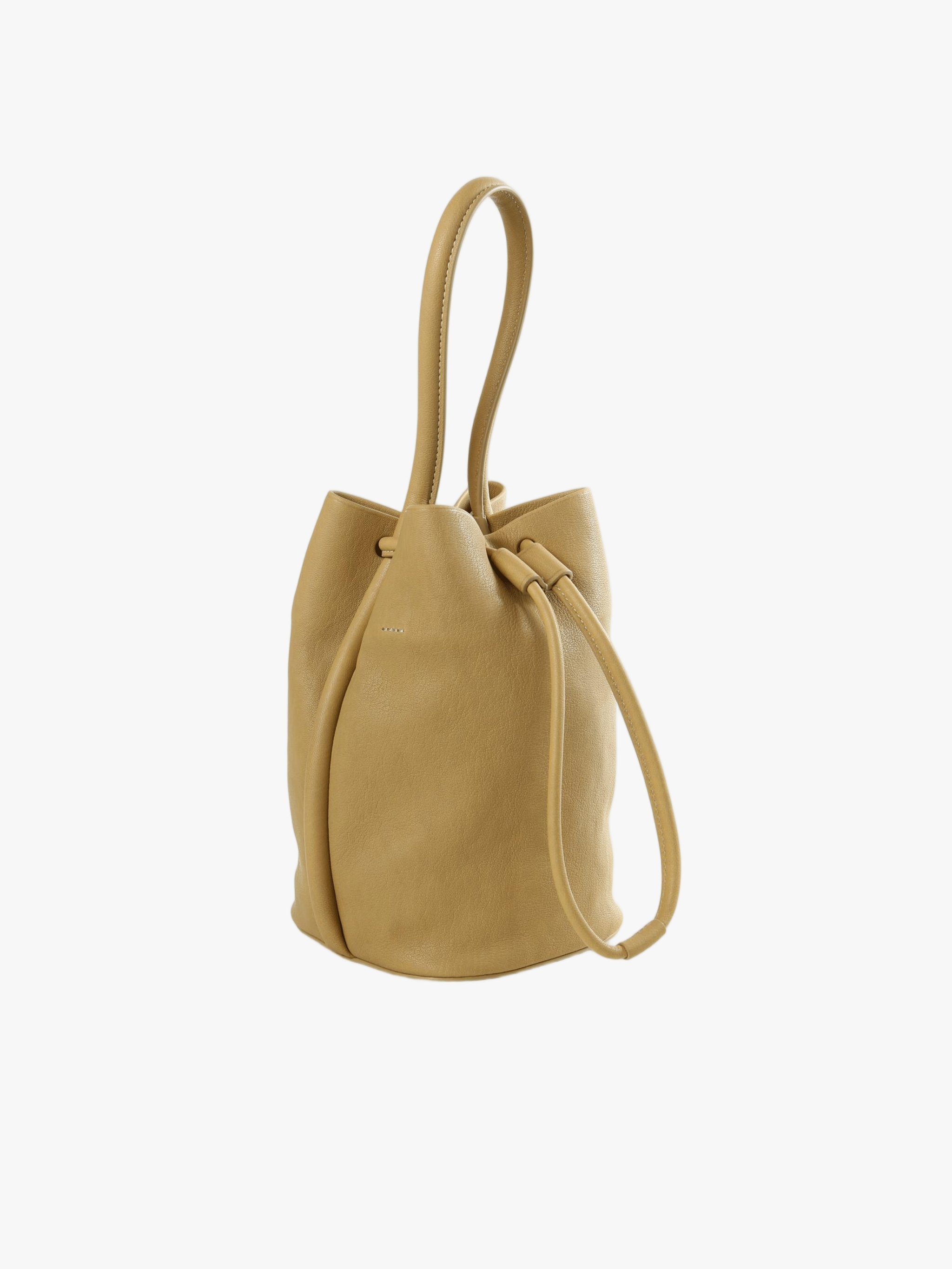 Tan bags, side view