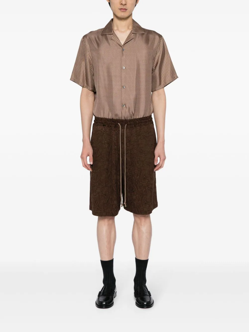SONG FOR THE MUTE Men Elasticated Zig Zag Knit Shorts