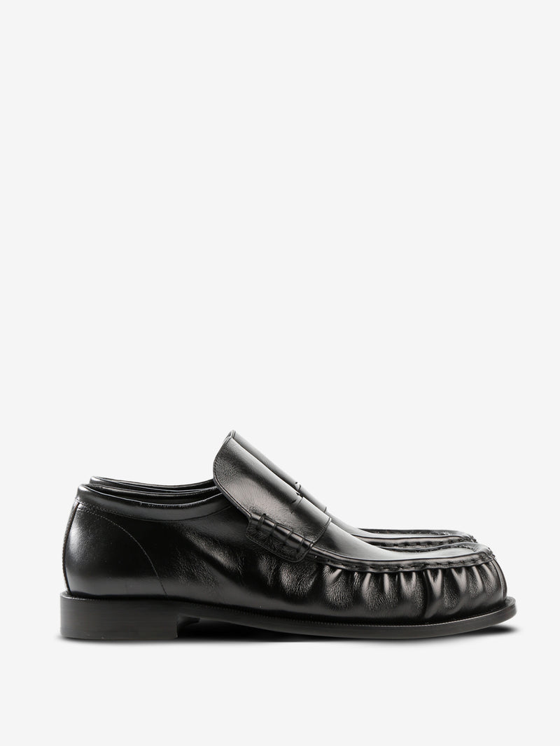 Black loafer, front view