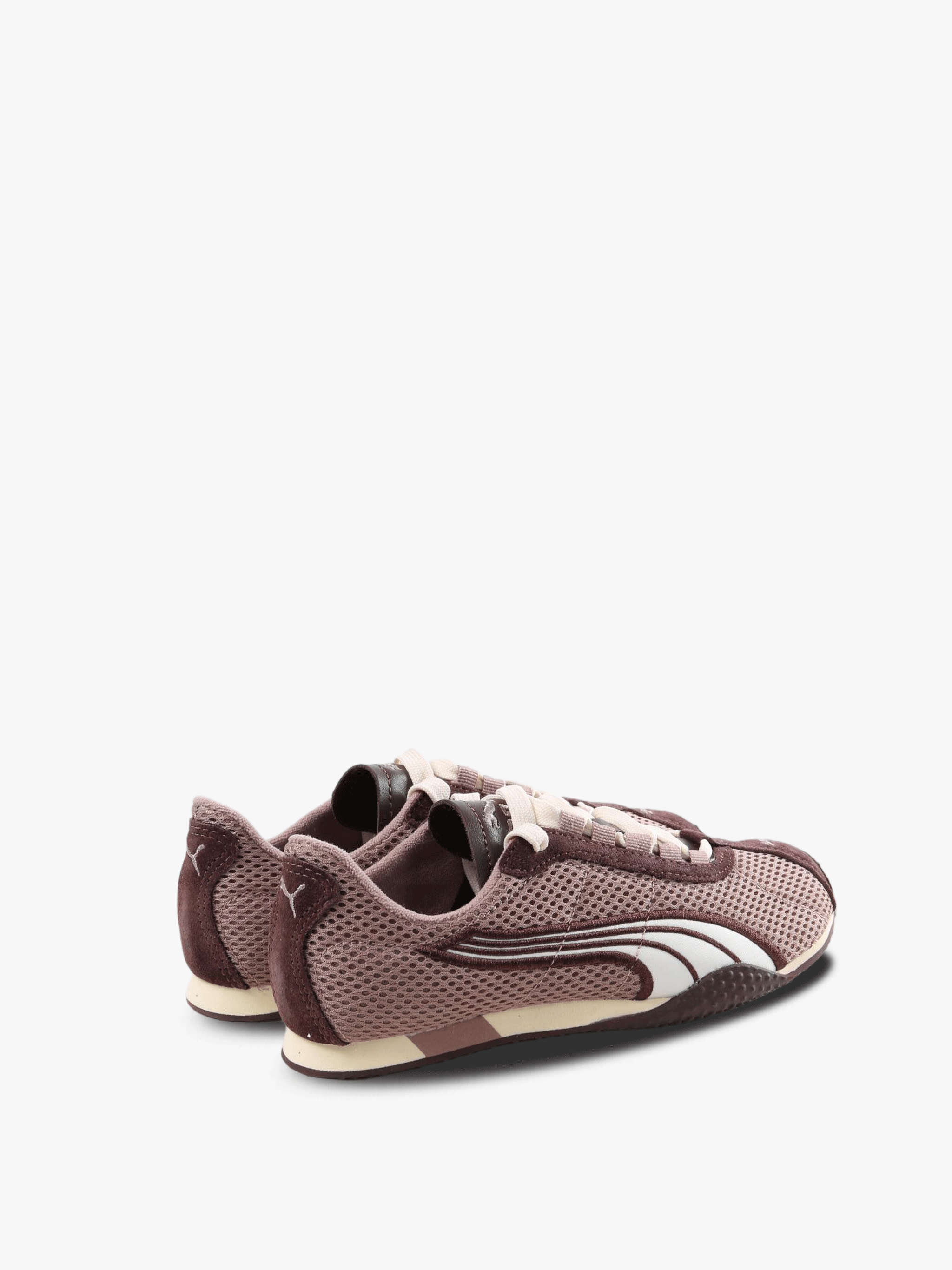 Tan sneakers, back view