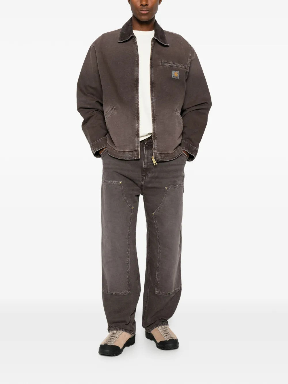 Brown pants, full body view