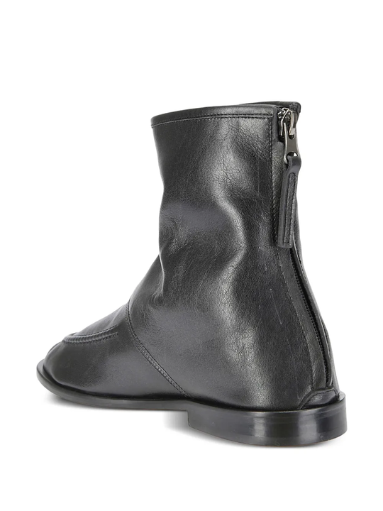 Black boot, back view