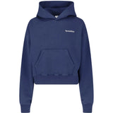 SPORTY & RICH - Women Serif Logo Embroidered Cropped Hoodie