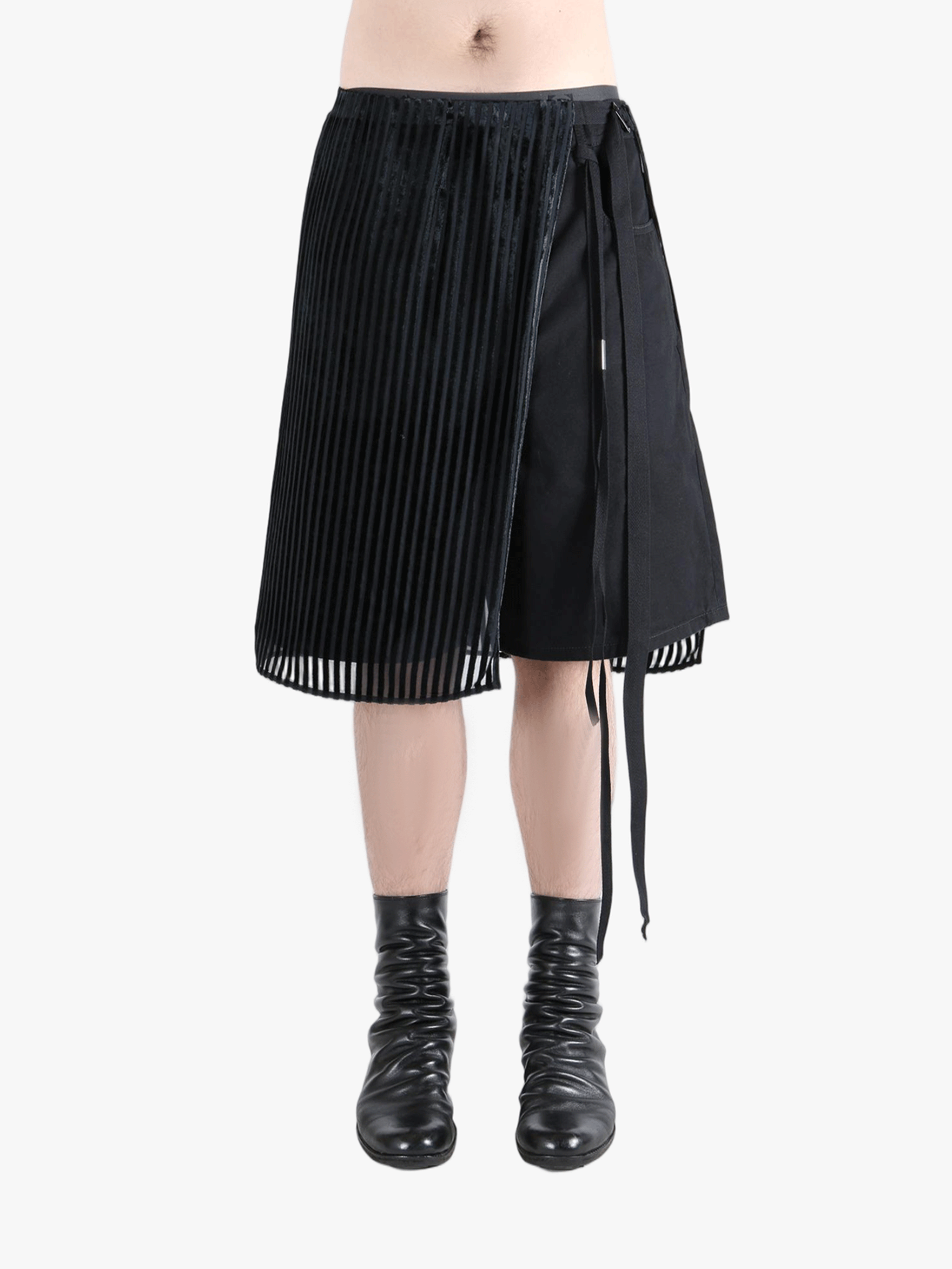 Black short worn by a person, showing the fit