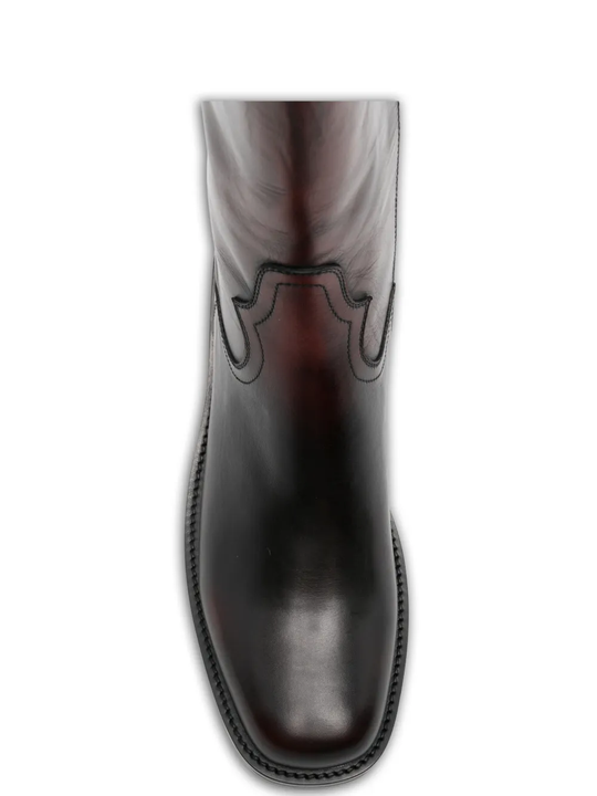 Brown boots, top view
