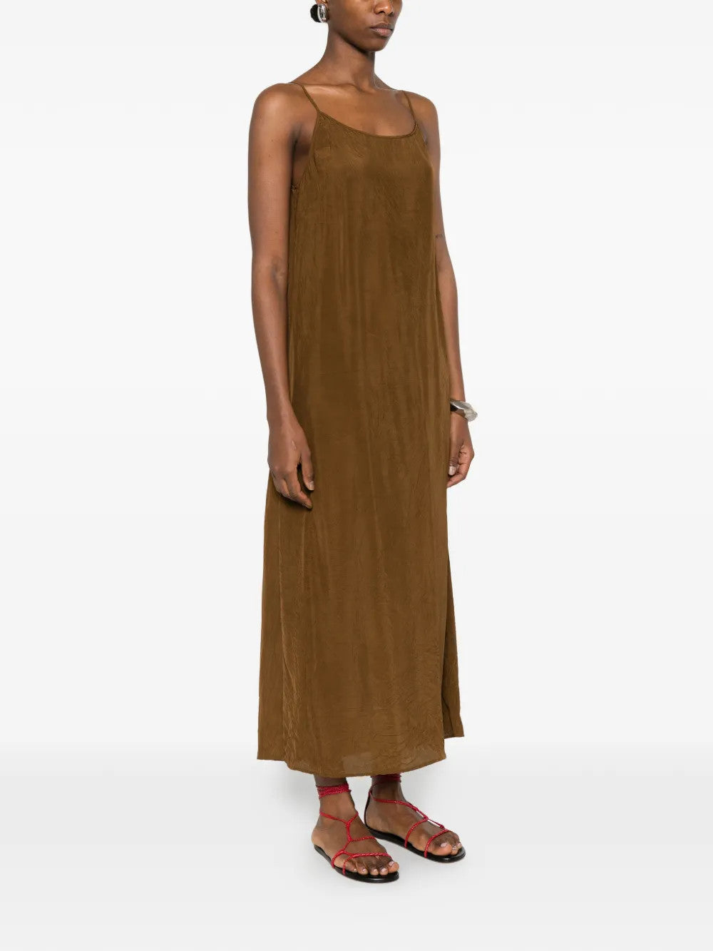 Brown dress, full body view
