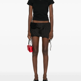ALEXANDER WANG - Women Puff Logo & Bound Neck Tee Essential JSY Shrunk