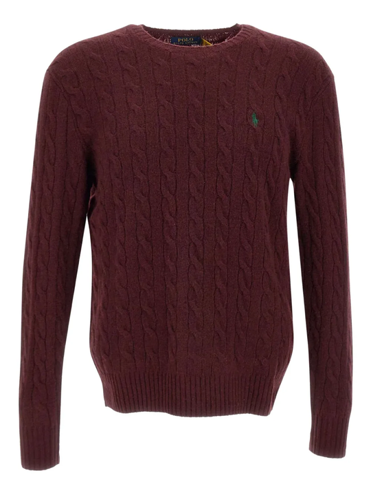 Red knitwear, front view