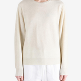 Tan hoodie, full body view