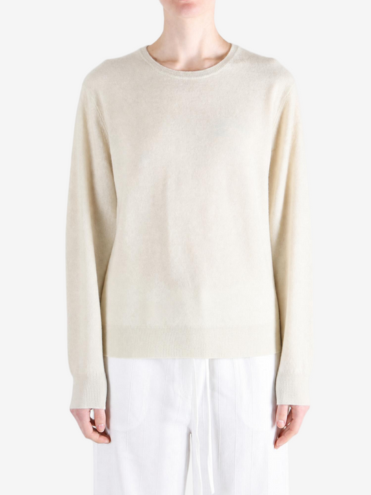 Tan hoodie, full body view