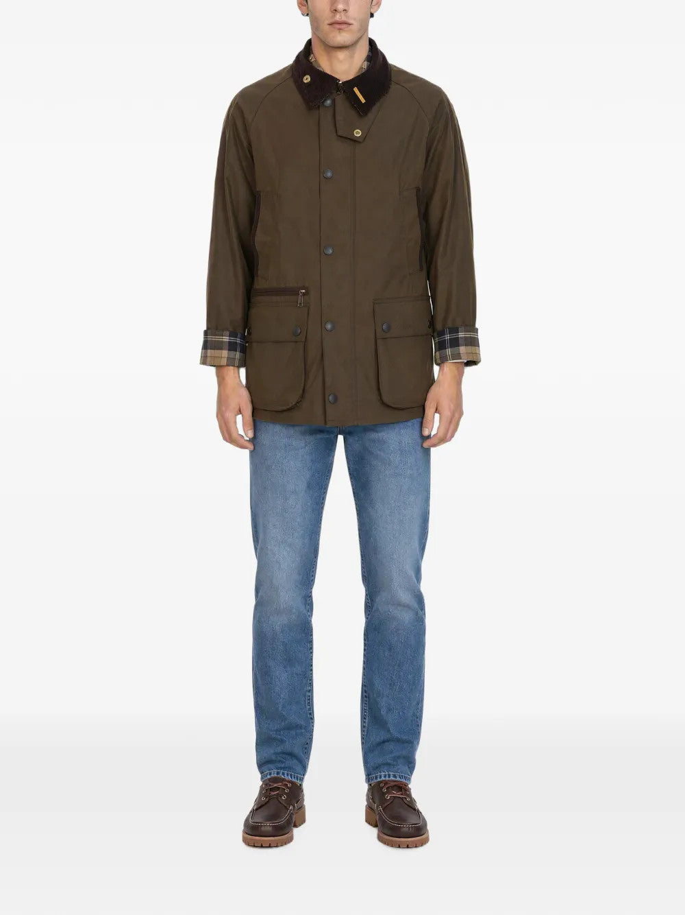 Brown jacket, full body view