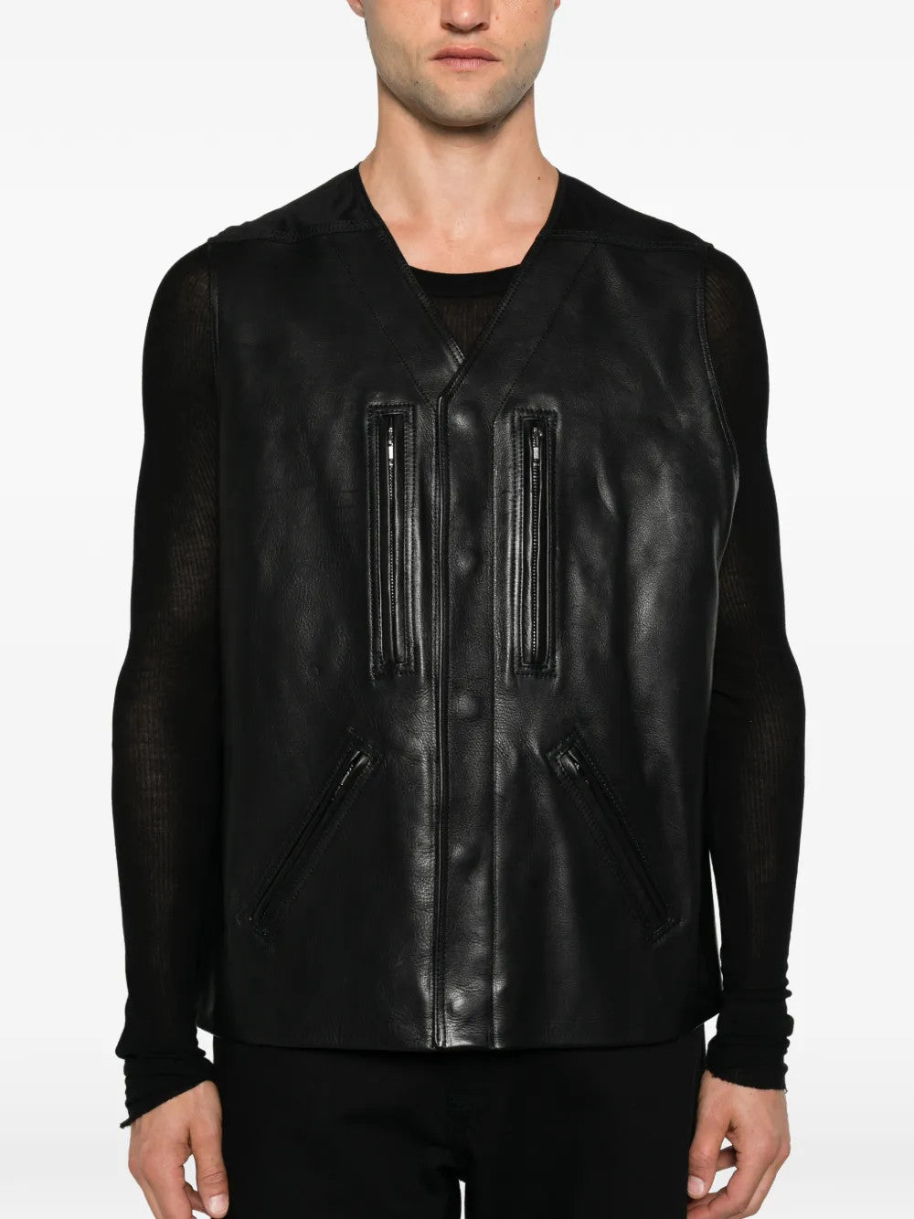 Black jacket worn by a person, showing the jacket fit