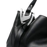 Close up of black bags , showing texture of the polyurethane fabric
