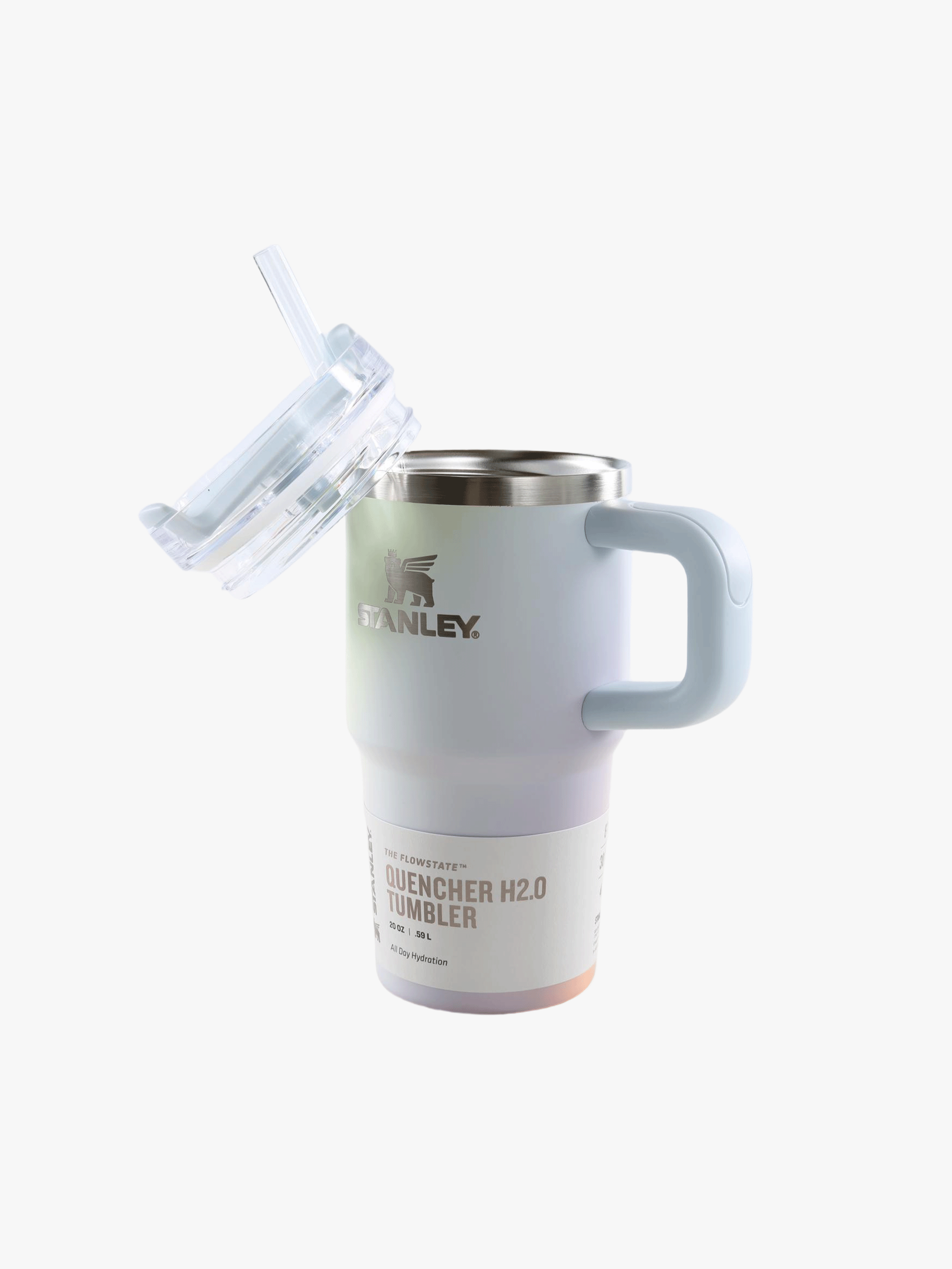 Blue tumbler, front view