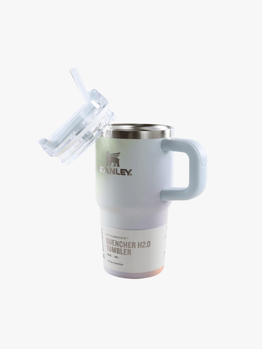 Blue tumbler, front view