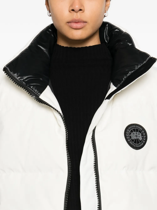 close up of brown vest,showing texture of the cotton fabric