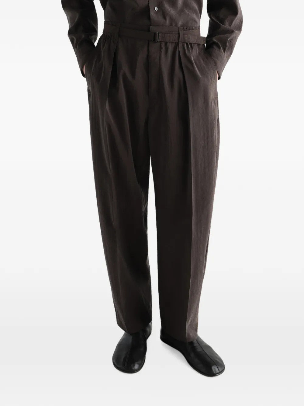 Brown pants, full body view