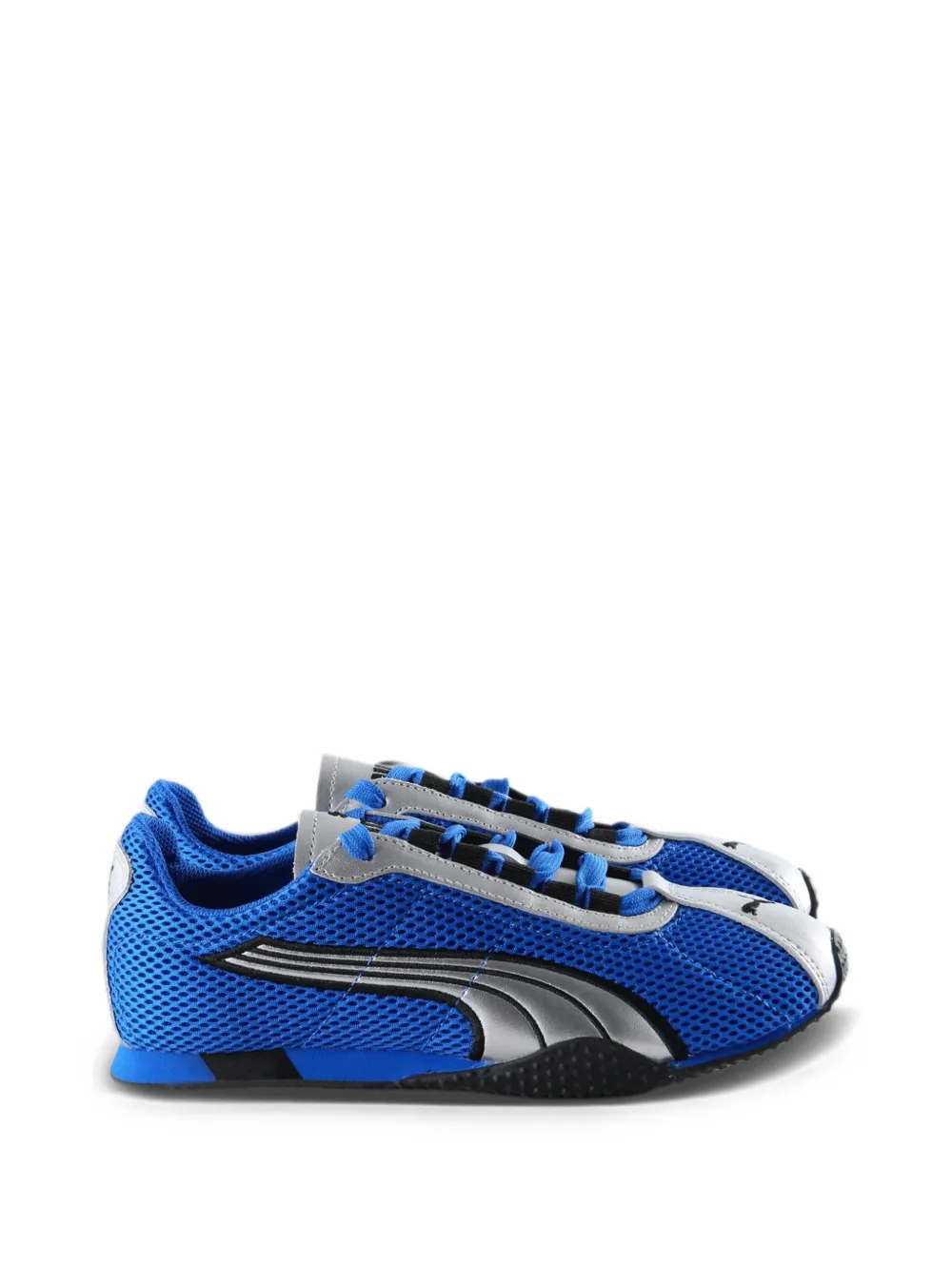 Blue sneakers, front view