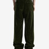 Green pants, full body view