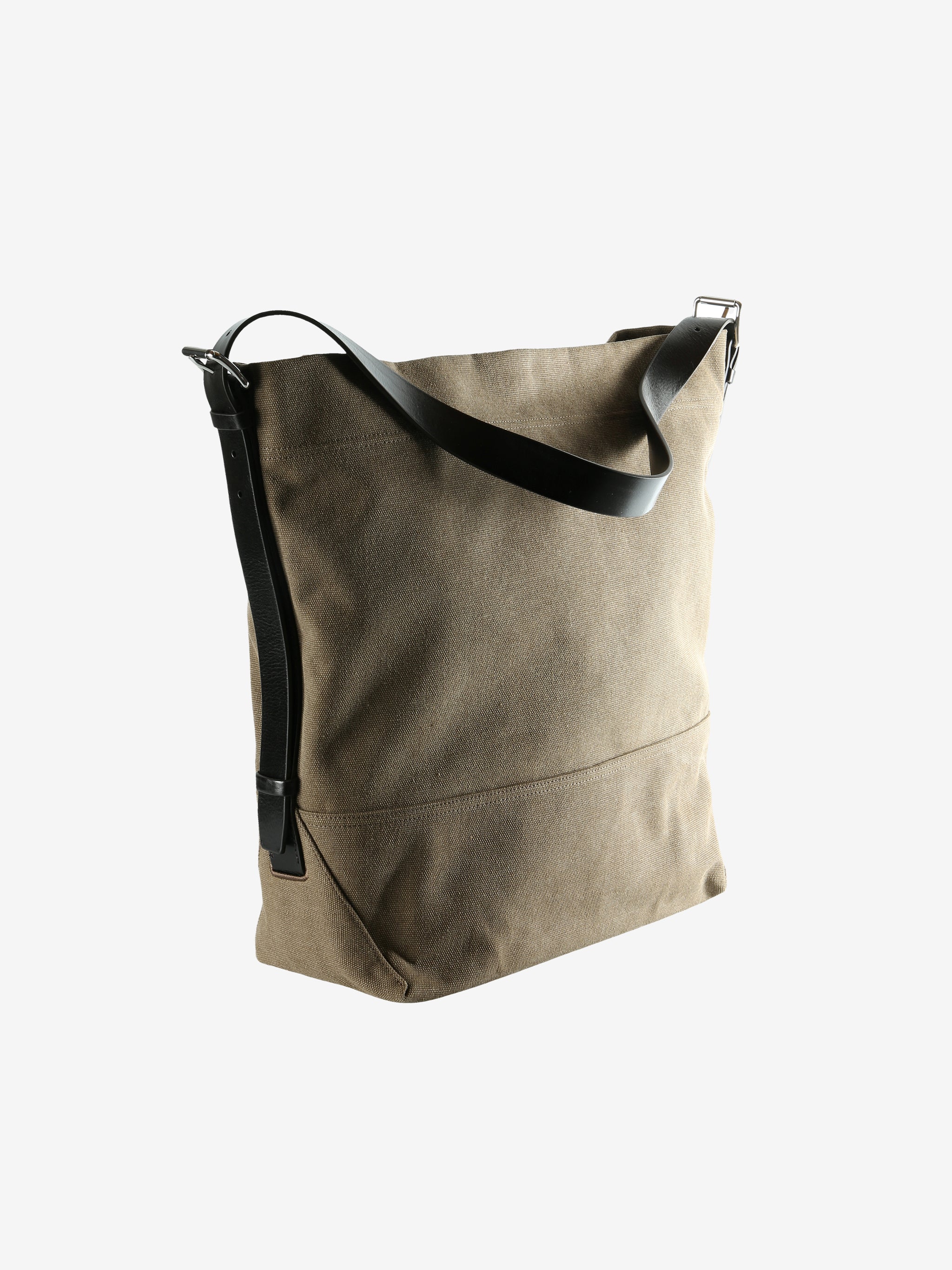 Tan bag, side view