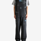 Black t-shirt, full body view