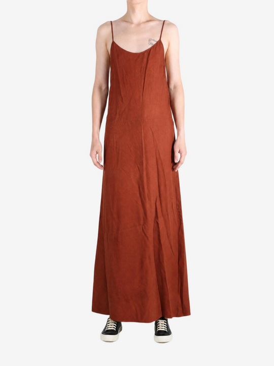 Orange dress, full body view
