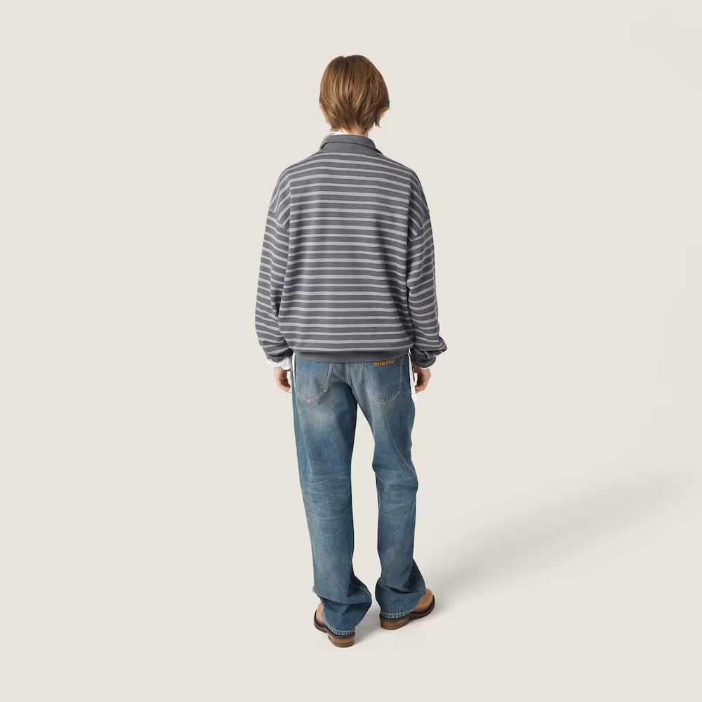 Tan knitwear, full body view