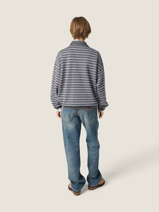 Tan knitwear, full body view