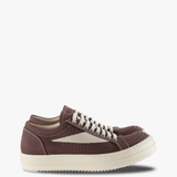 Burgundy shoes, side view